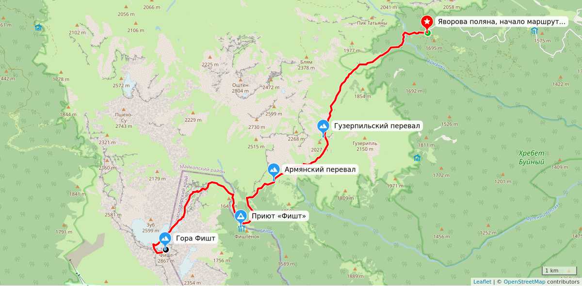 Карта маршрута